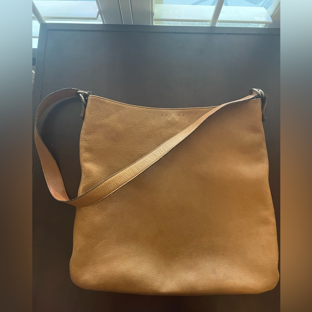 Vintage Authentic Celine Leather Hobo Bag